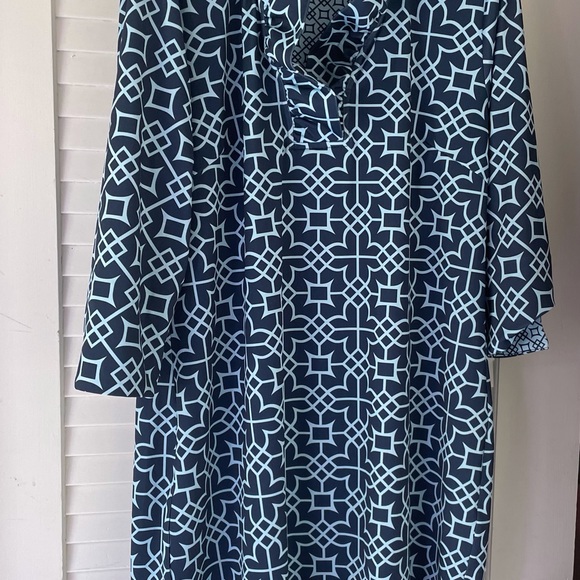 Gretchen Scott Designs Dresses & Skirts - Gretchen Scott Designs Blue Cowl Neck DressGretchen Scott Ruffneck dress